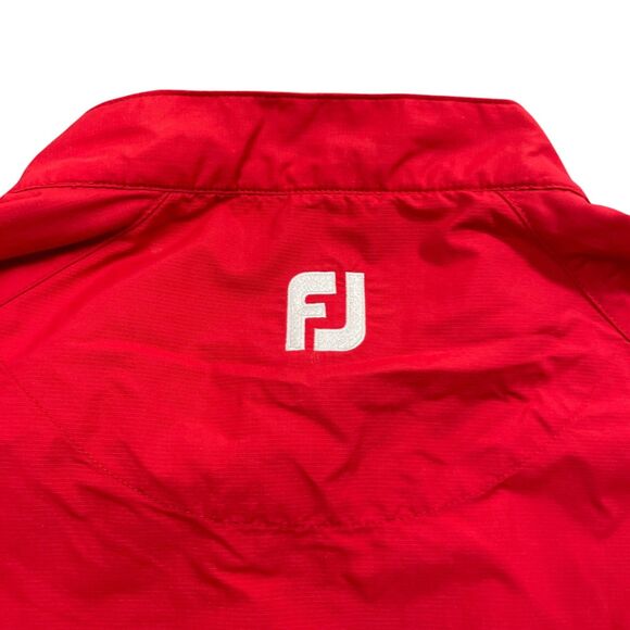 Footjoy XL Red Long Sleeve Windbreaker 1/4 Snap 100% Nylon Elastic Waist - Picture 6 of 6